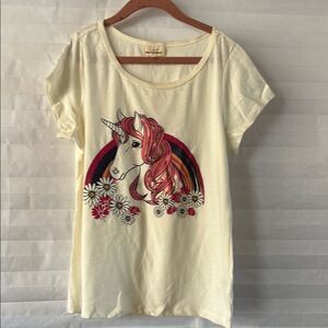 Self Esteem Girls Unicorn Graphic T-Shirt Size Large Short Sleeve Tee